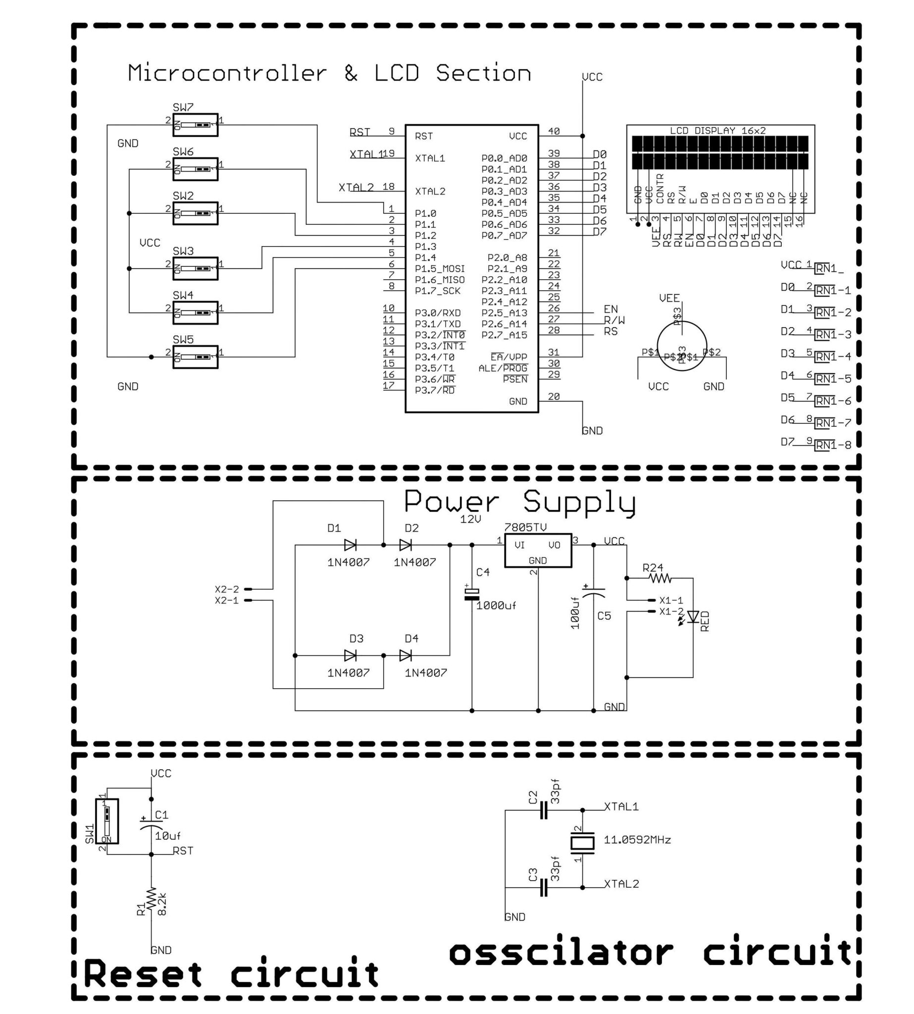 Lcd Based Smart Electronic Voting Machine Using 8051 Microcontroller Circuits Bazaar 2018