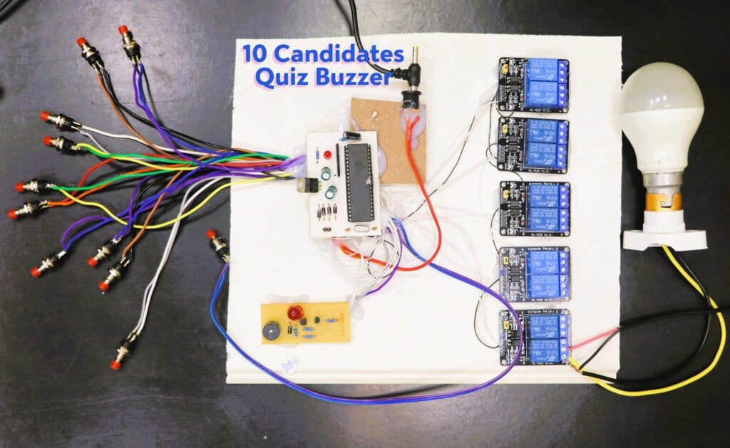 10 Candidates Quiz Buzzer System