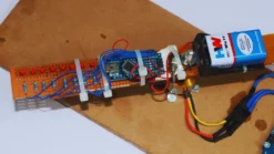 College engineering project featuring Arduino-based POV display with BLDC motor rotation mechanism
