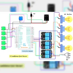 Alternative view of 5 Candidates Quiz Buzzer Engineering Project