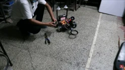 Metal detector robot prototype for B.Tech project using 8051 microcontroller , wireless control, and buzzer alert