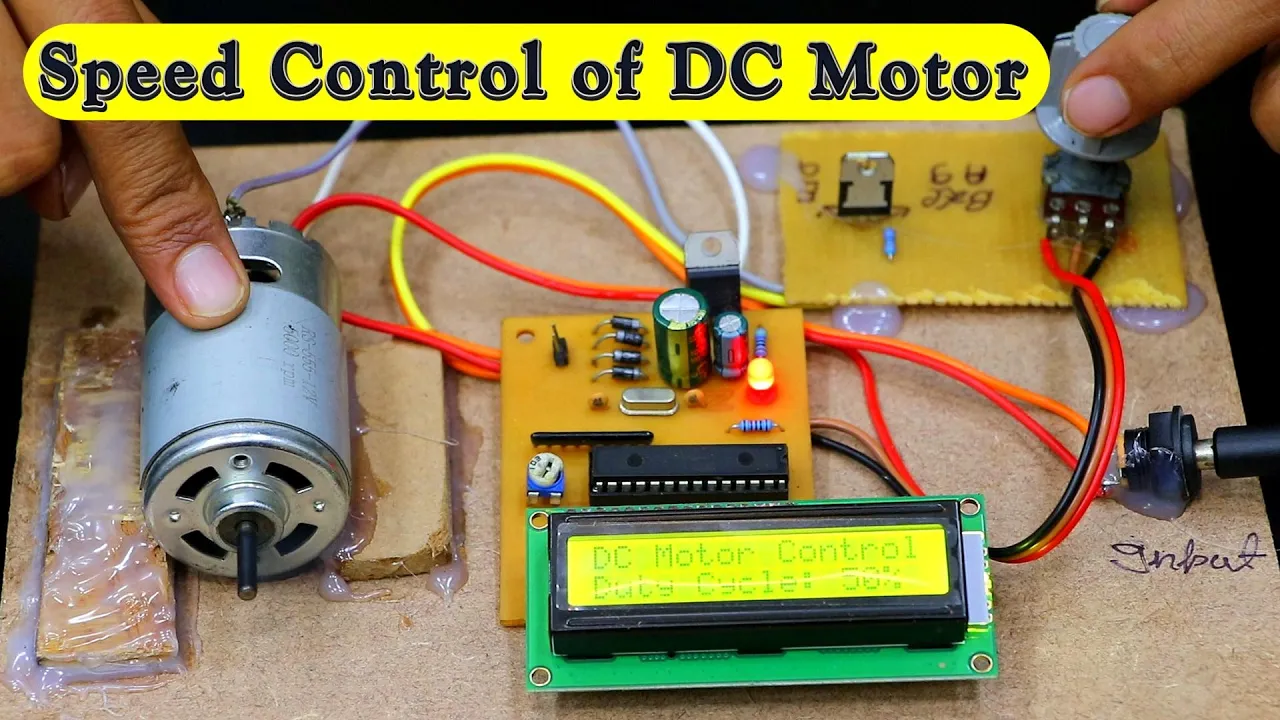 DC motor speed control with LCD display
