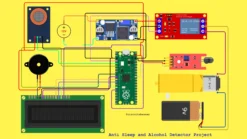 Anti Sleep Alarm Project circuit diagram with Raspberry Pi Pico